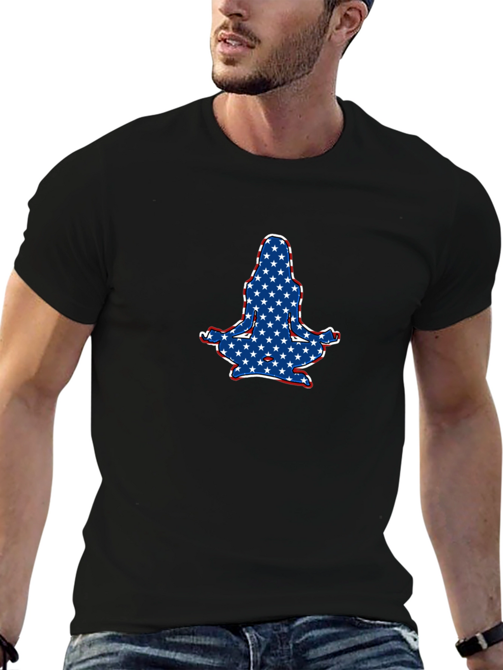 Patriotic Yoga Pose Graphic Tee