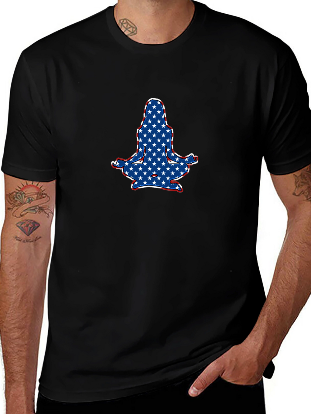 Patriotic Yoga Pose Graphic Tee