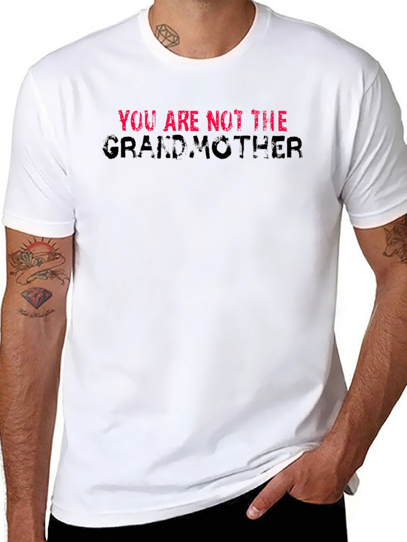 You Are Not The Grandmother T-Shirt Black Cotton