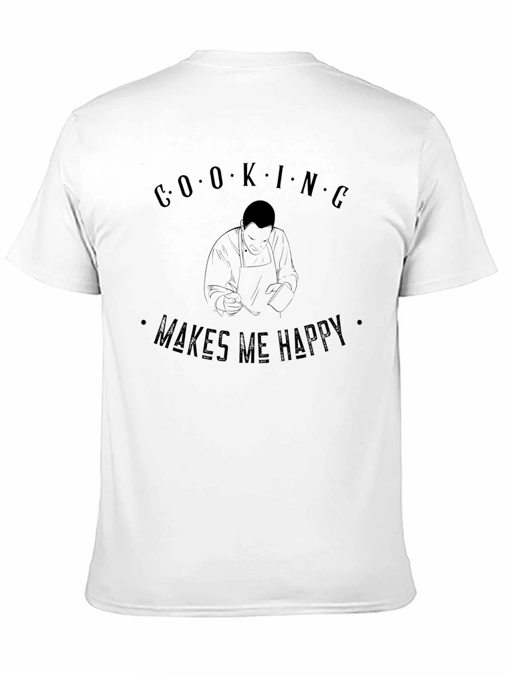Cooking Makes Me Happy Black T-Shirt