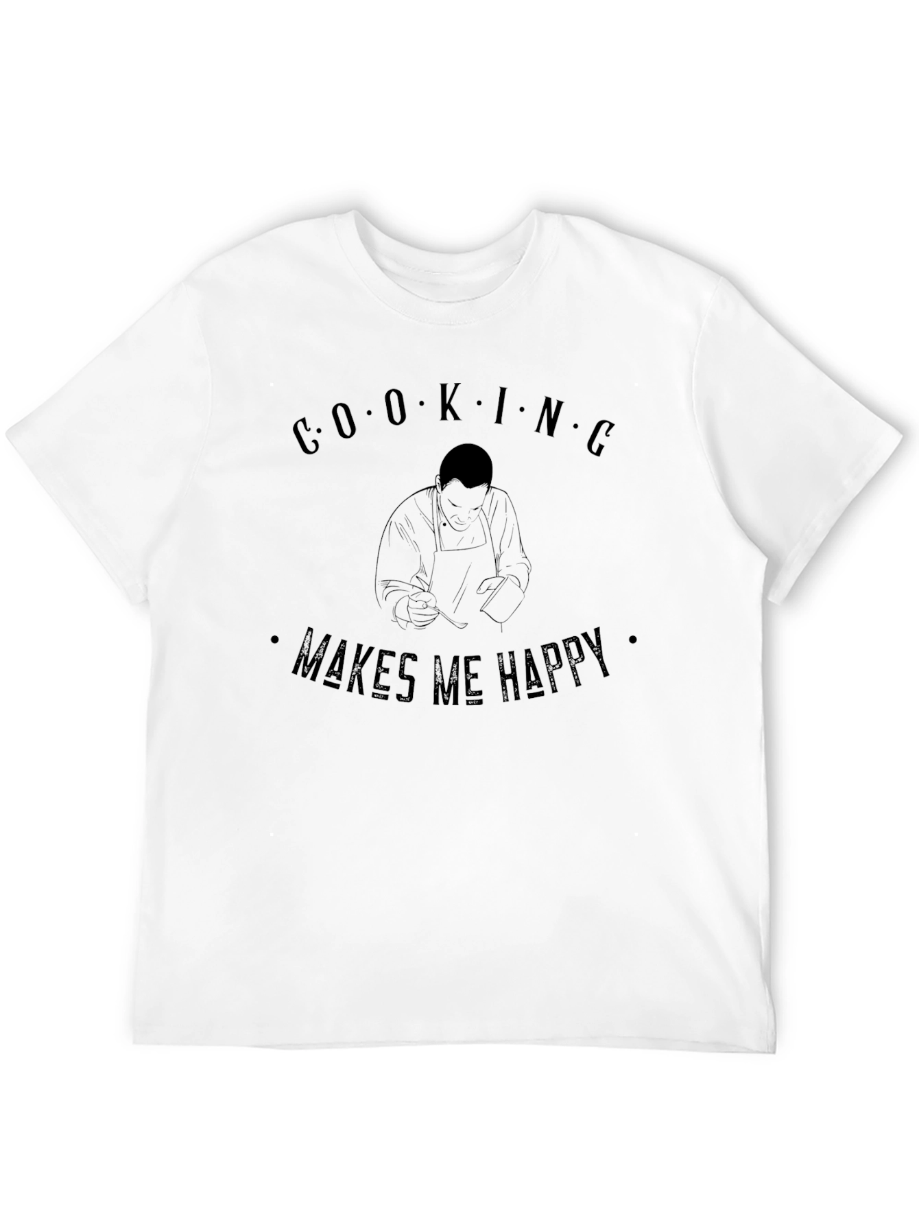 Cooking Makes Me Happy Black T-Shirt