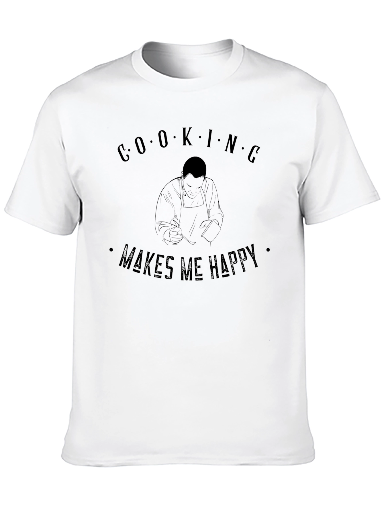 Cooking Makes Me Happy Black T-Shirt