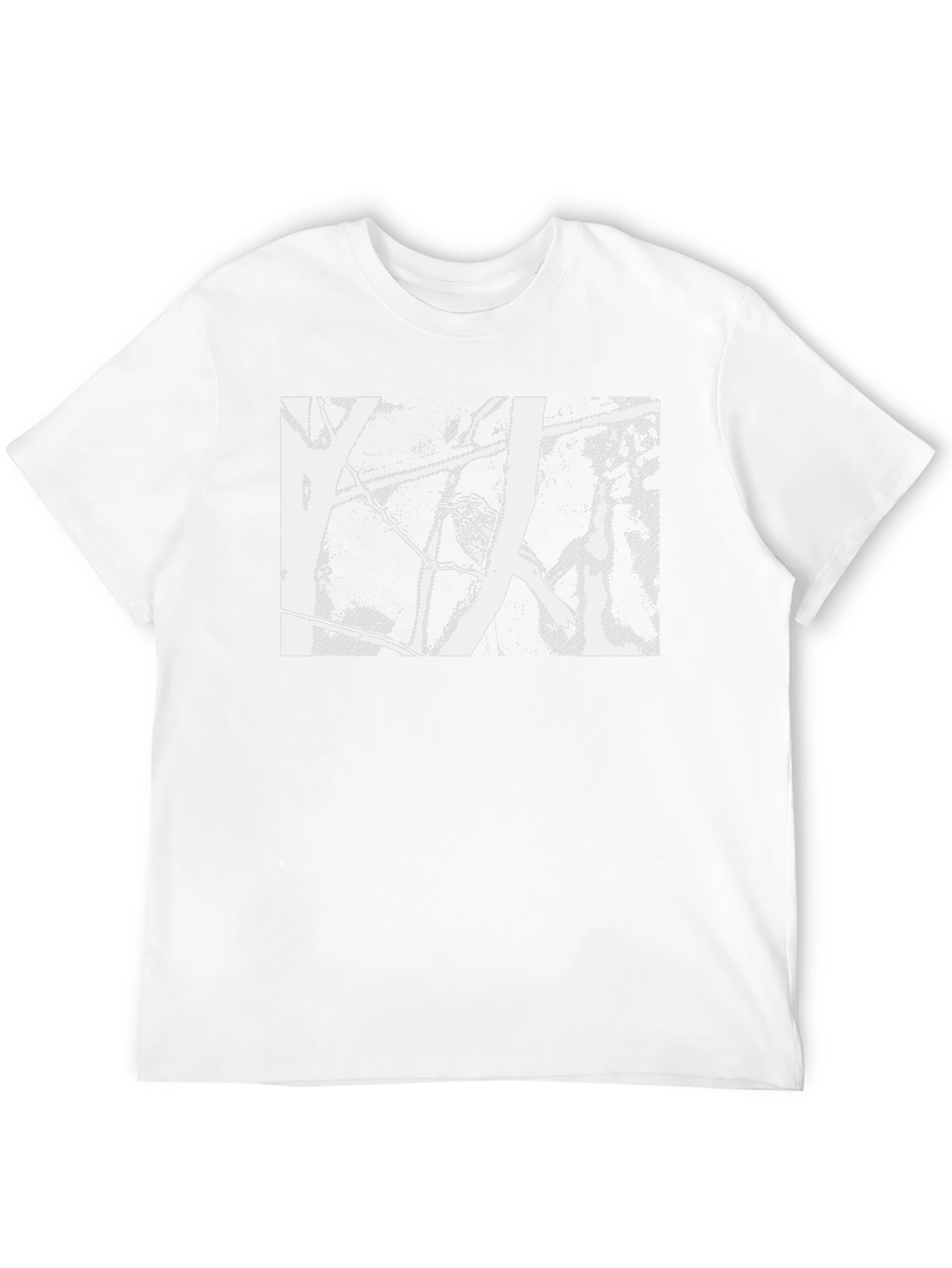 Abstract Bird Print Black T-Shirt