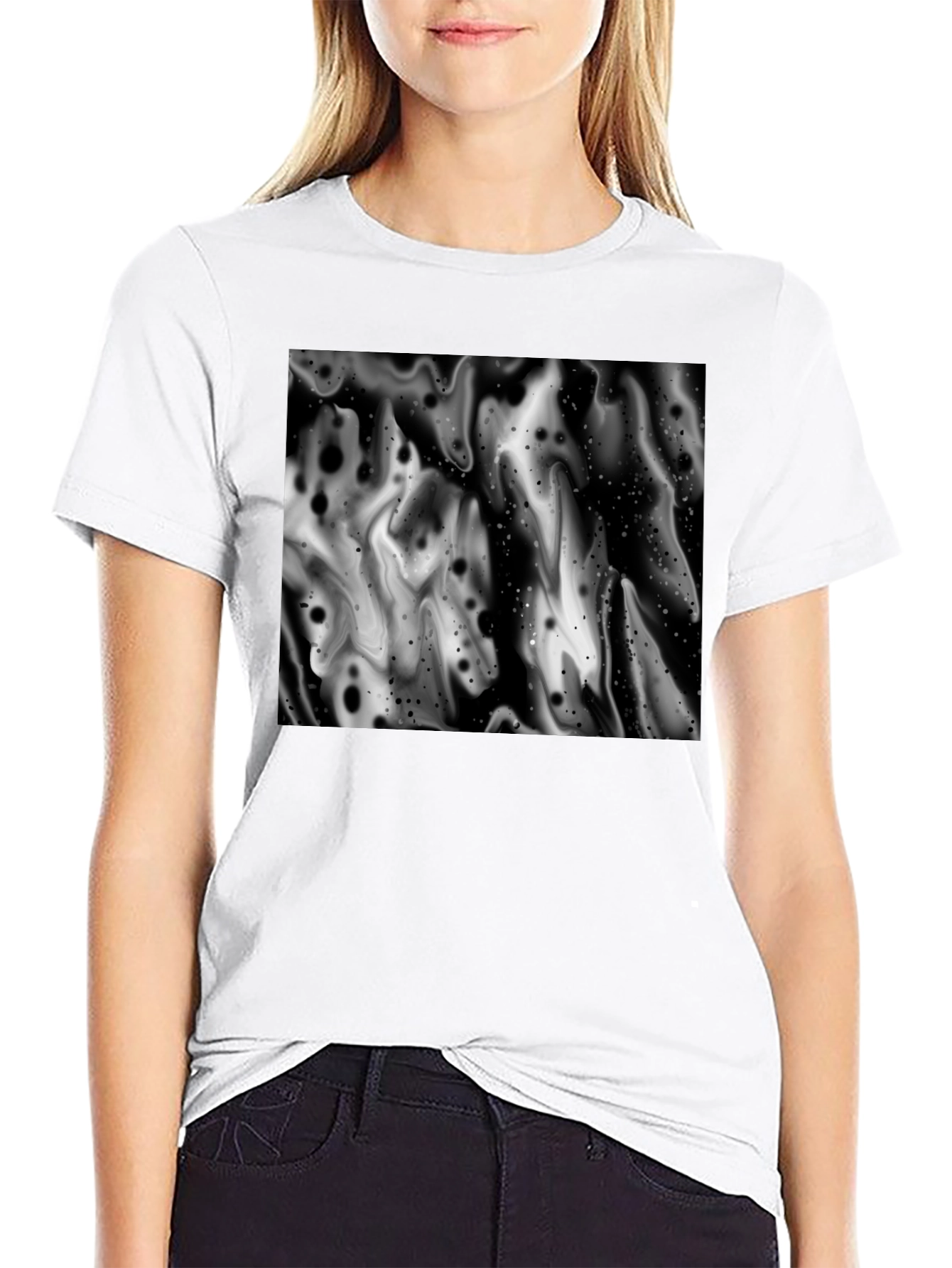 Abstract Black and White Graphic Tee