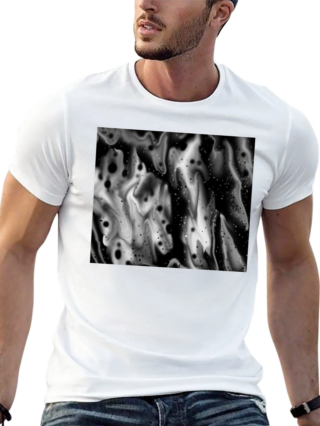Abstract Black and White Graphic Tee