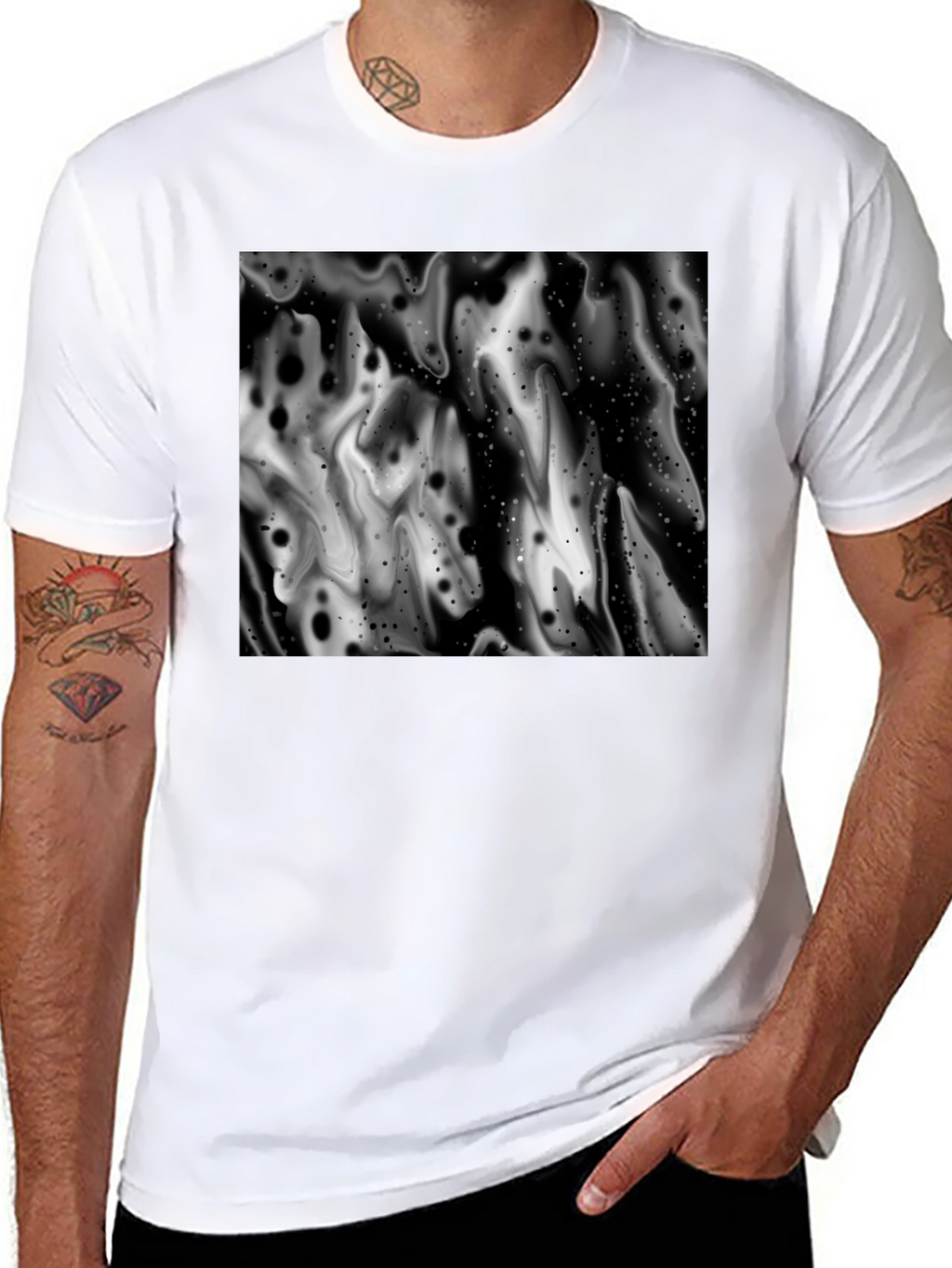 Abstract Black and White Graphic Tee