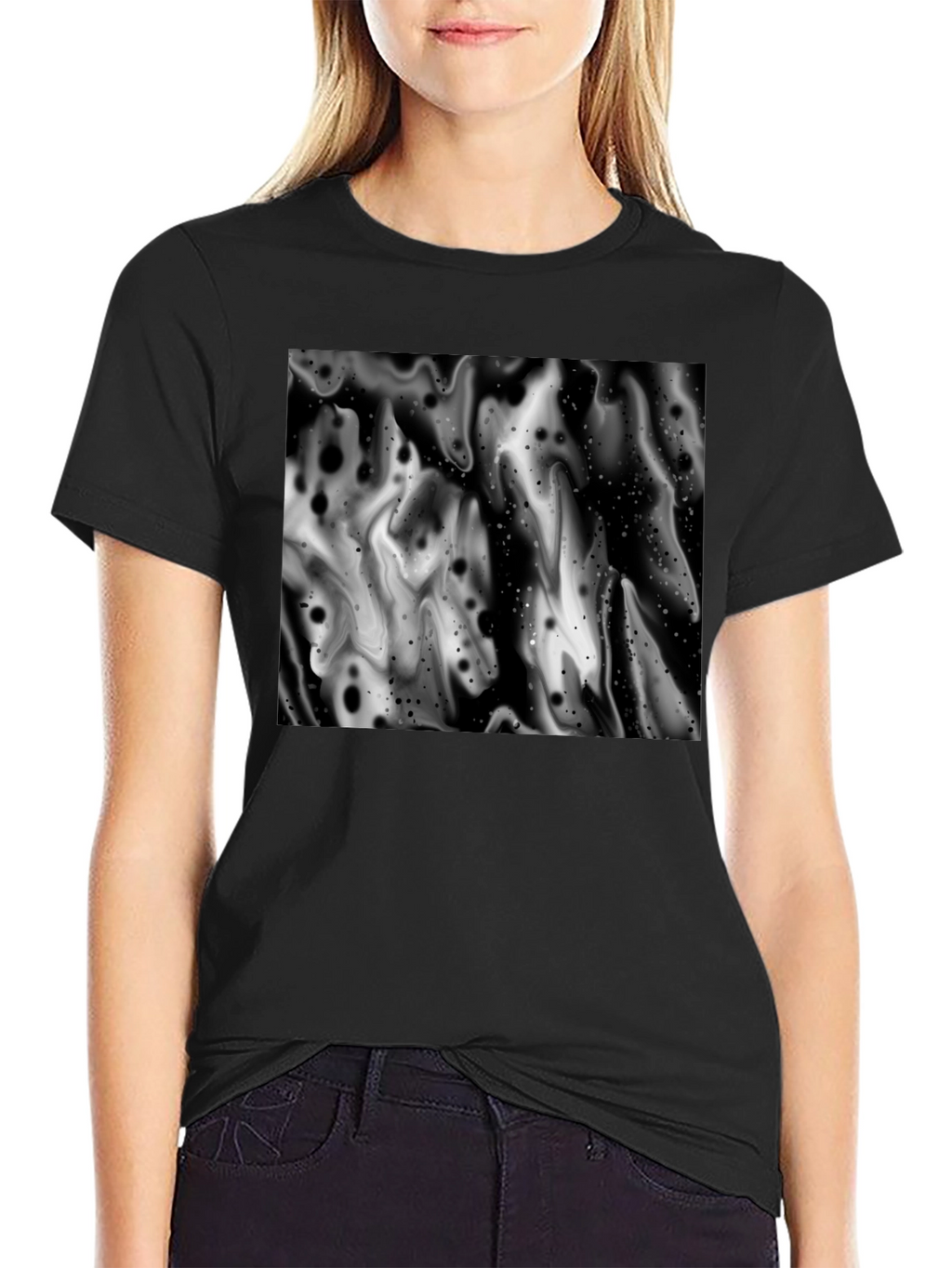 Abstract Black and White Graphic Tee