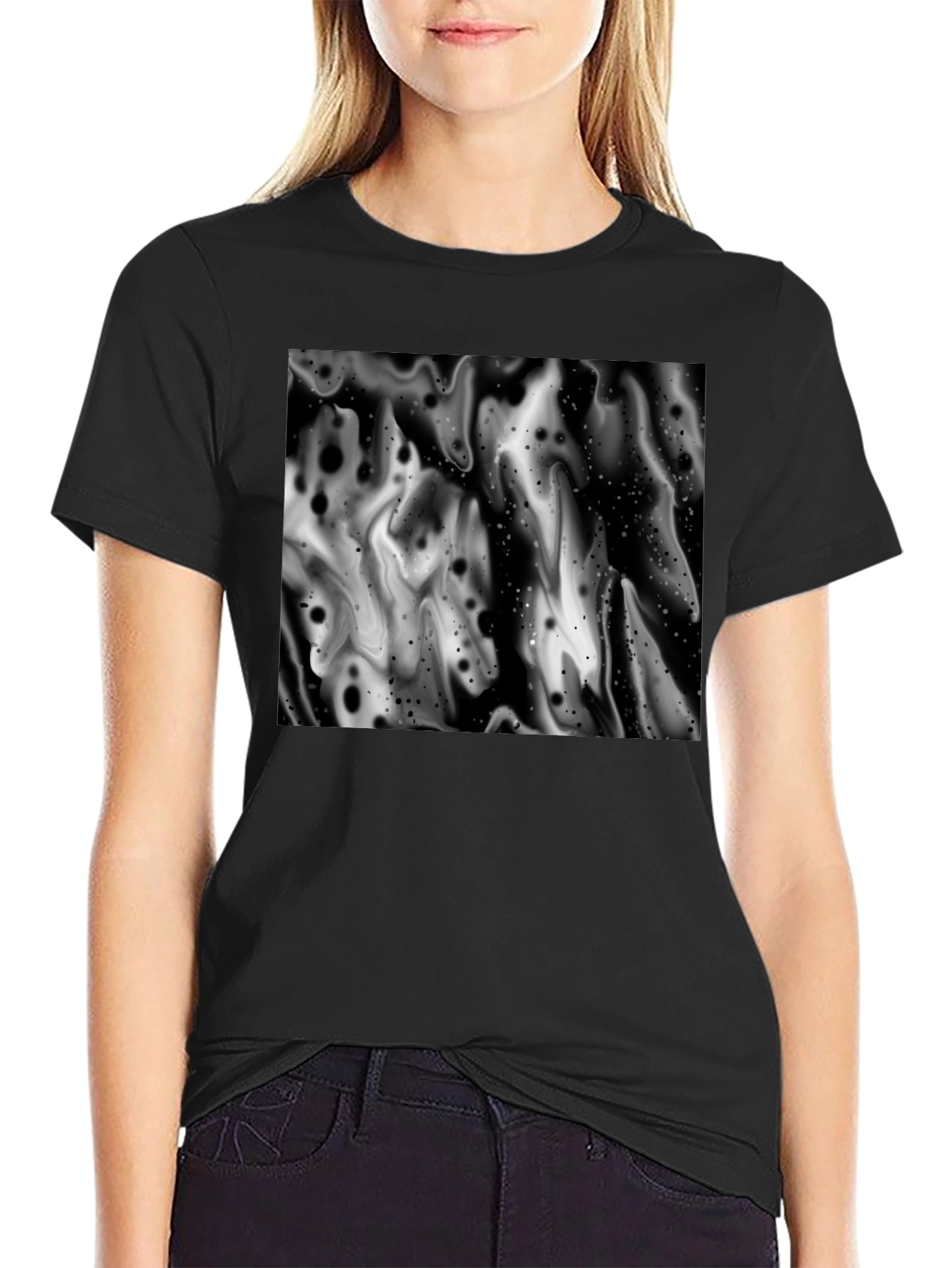 Abstract Black and White Graphic Tee