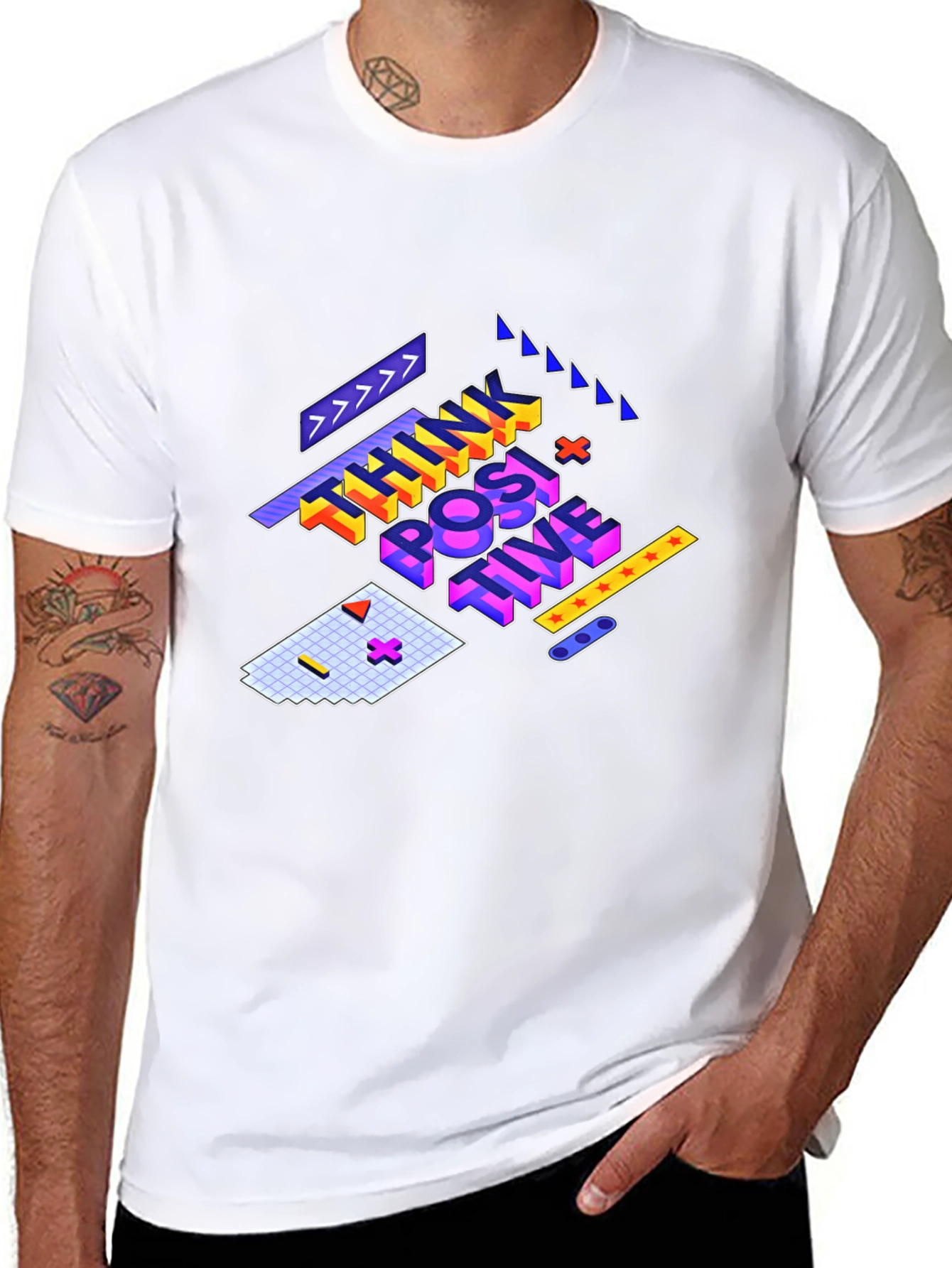 Think Positive Graphic Tee - Black