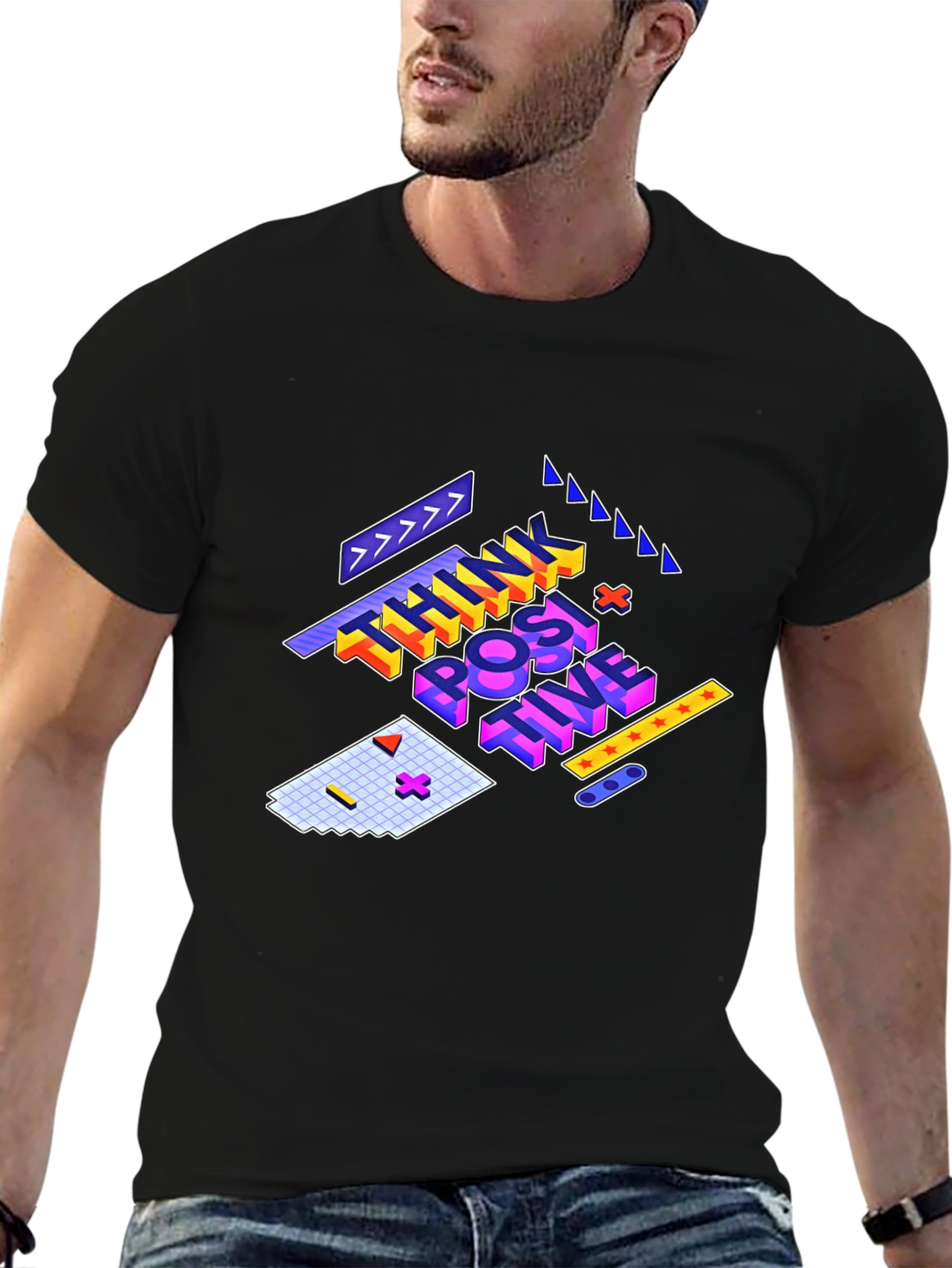 Think Positive Graphic Tee - Black