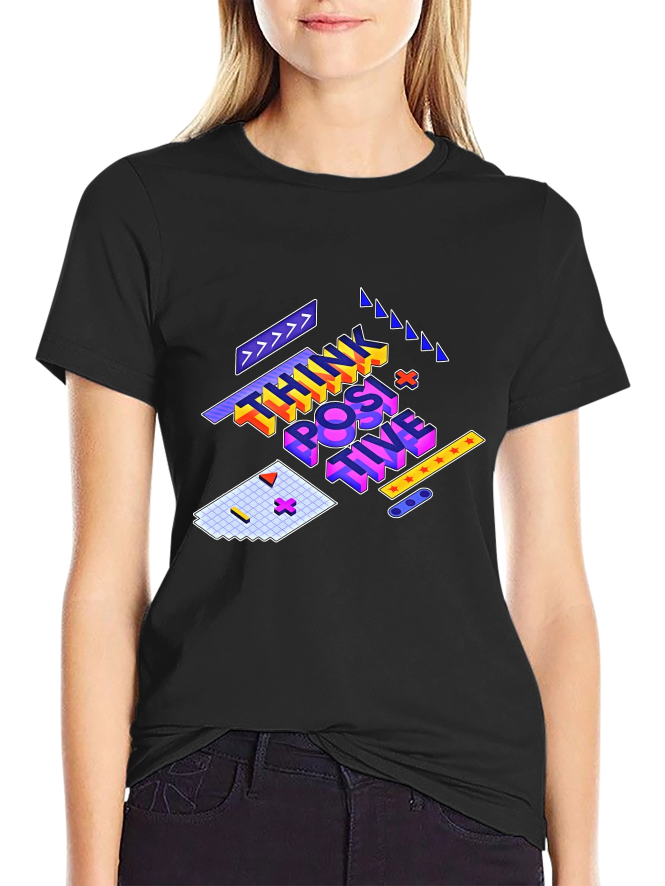 Think Positive Graphic Tee - Black