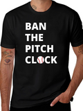 Ban the Pitch Clock Baseball Tee