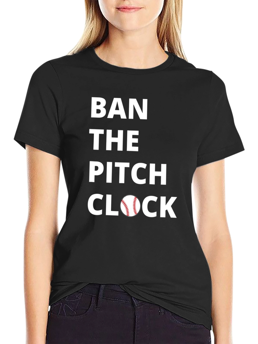 Ban the Pitch Clock Baseball Tee