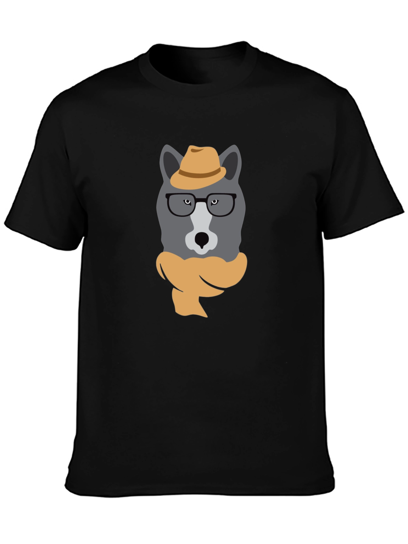 Hipster Wolf Graphic T-Shirt