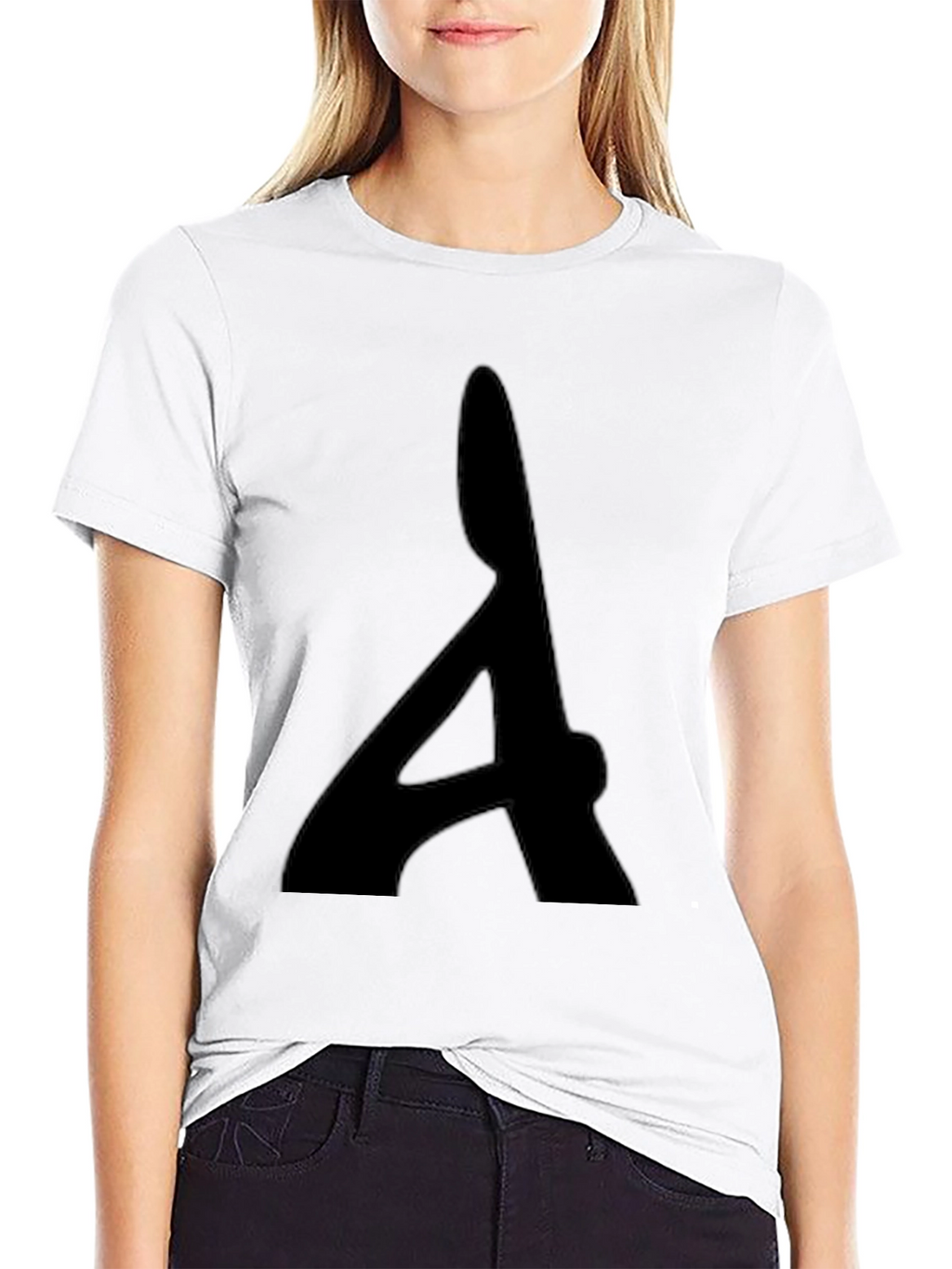 Mens Black T-Shirt with Bold Letter Graphic