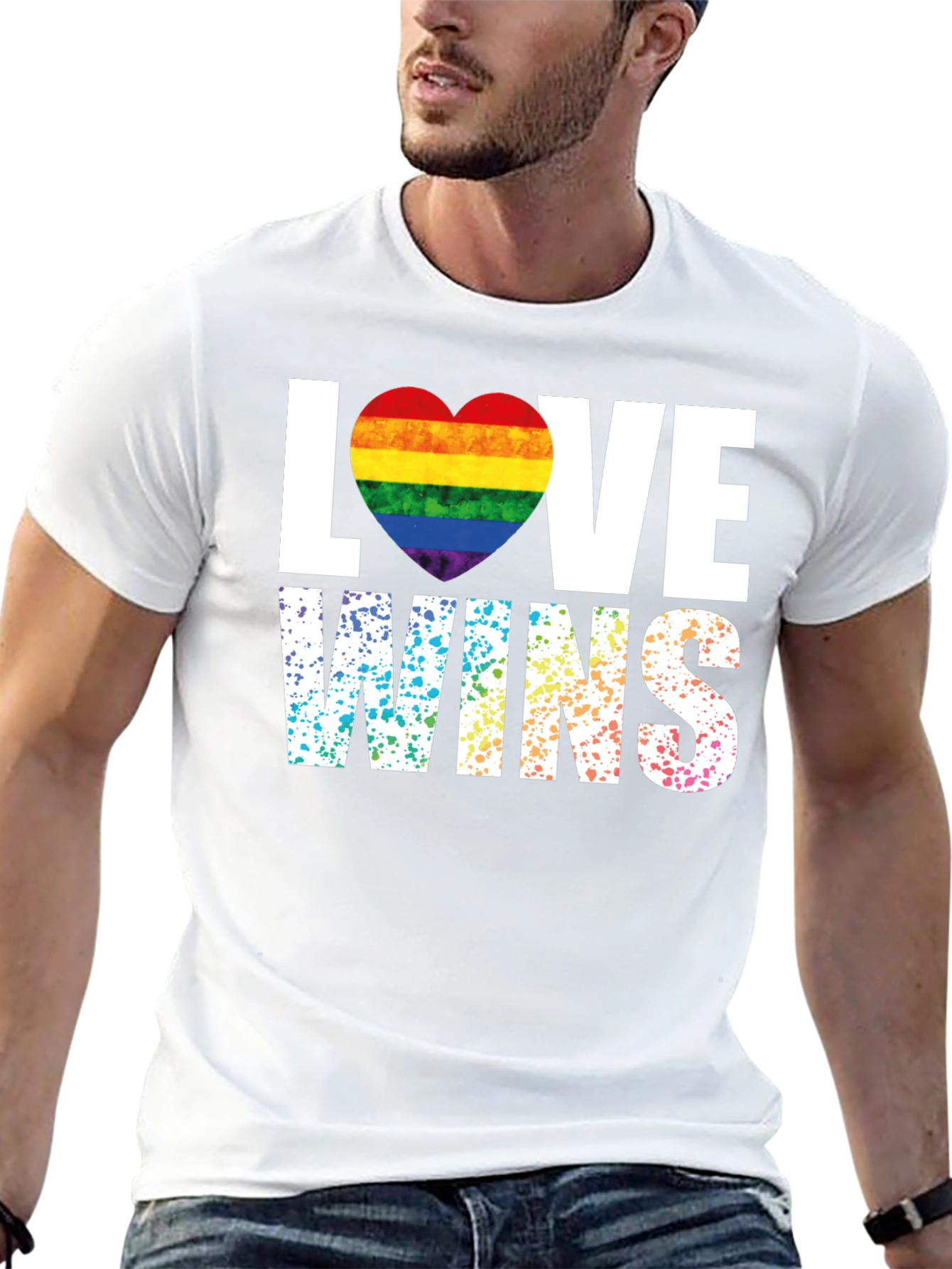 Love Wins Pride Rainbow Heart T-Shirt