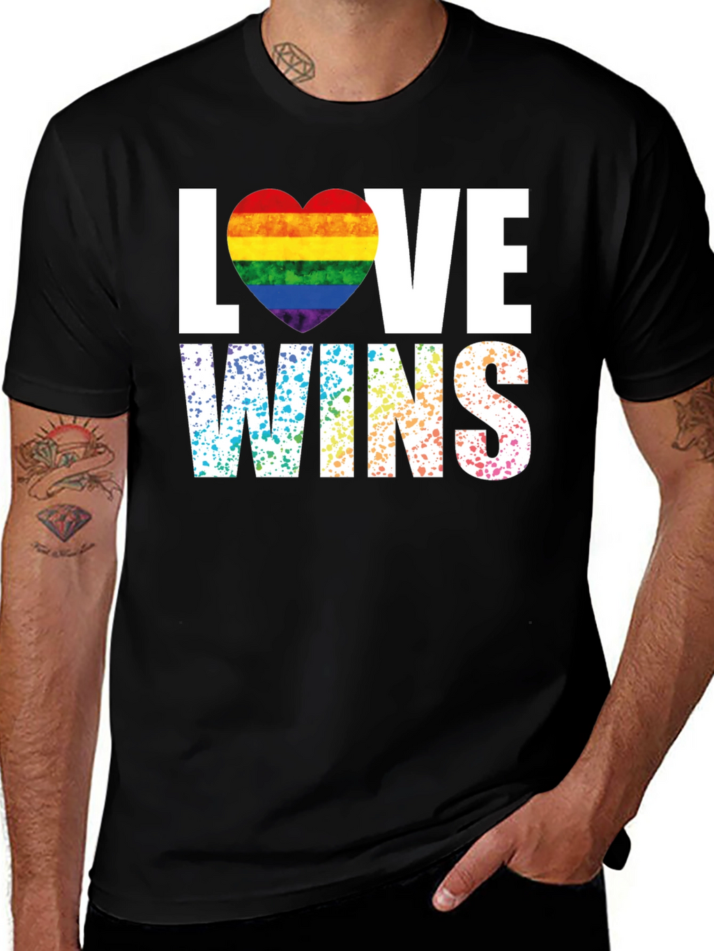 Love Wins Pride Rainbow Heart T-Shirt