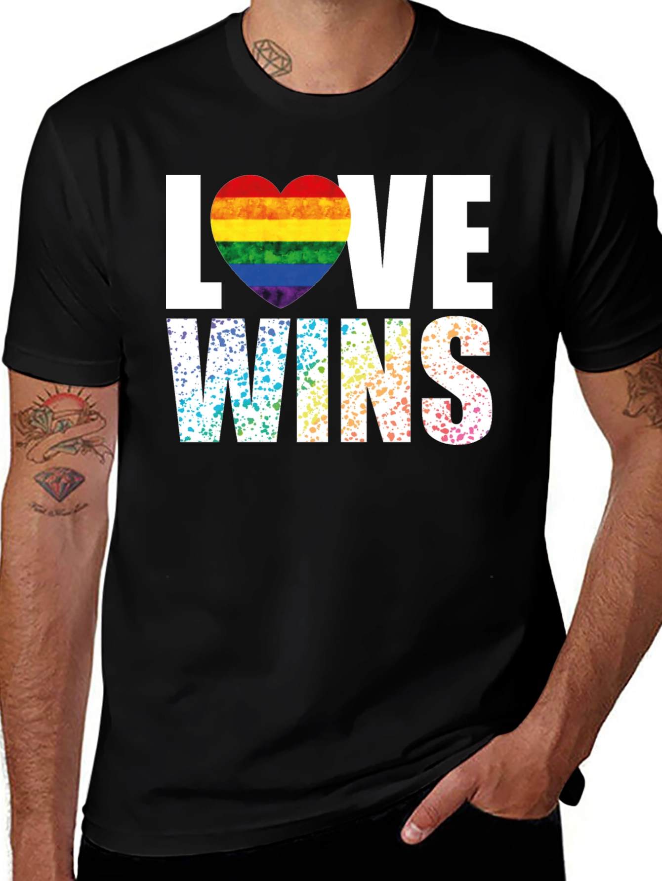 Love Wins Pride Rainbow Heart T-Shirt