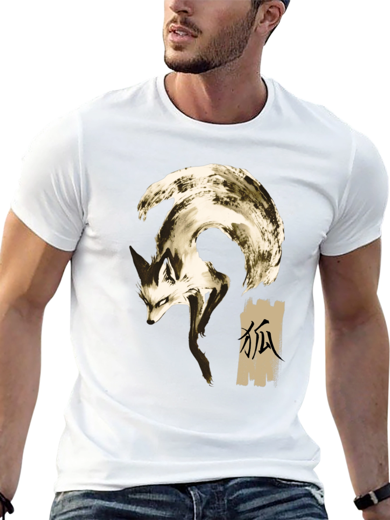 Fox Graphic Print Crew Neck T-Shirt
