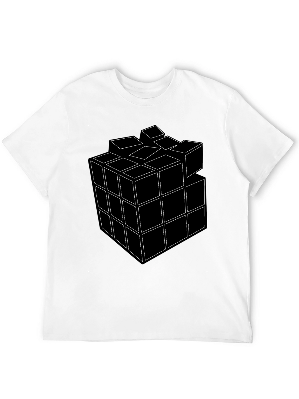 Rubiks Cube Graphic T-Shirt - Black Cotton Tee