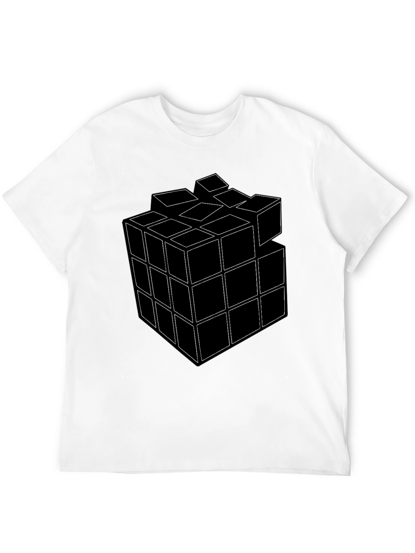 Rubiks Cube Graphic T-Shirt - Black Cotton Tee