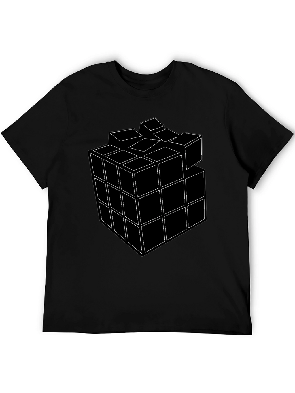 Rubiks Cube Graphic T-Shirt - Black Cotton Tee