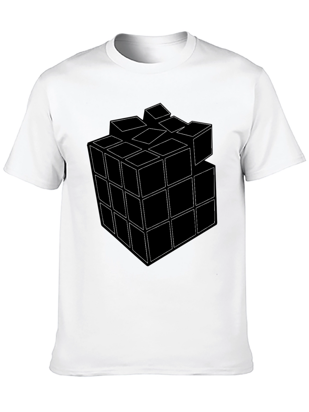 Rubiks Cube Graphic T-Shirt - Black Cotton Tee