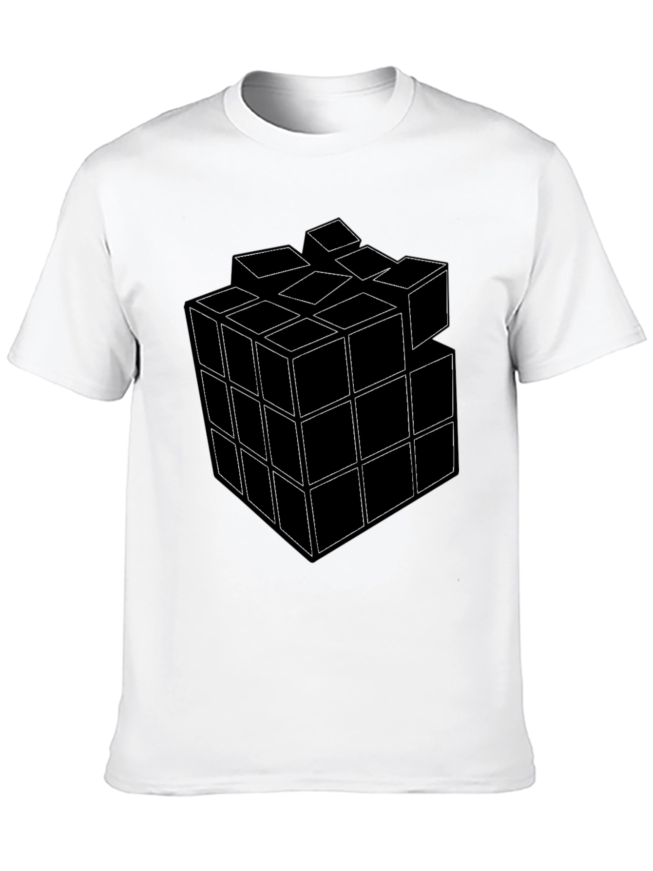 Rubiks Cube Graphic T-Shirt - Black Cotton Tee