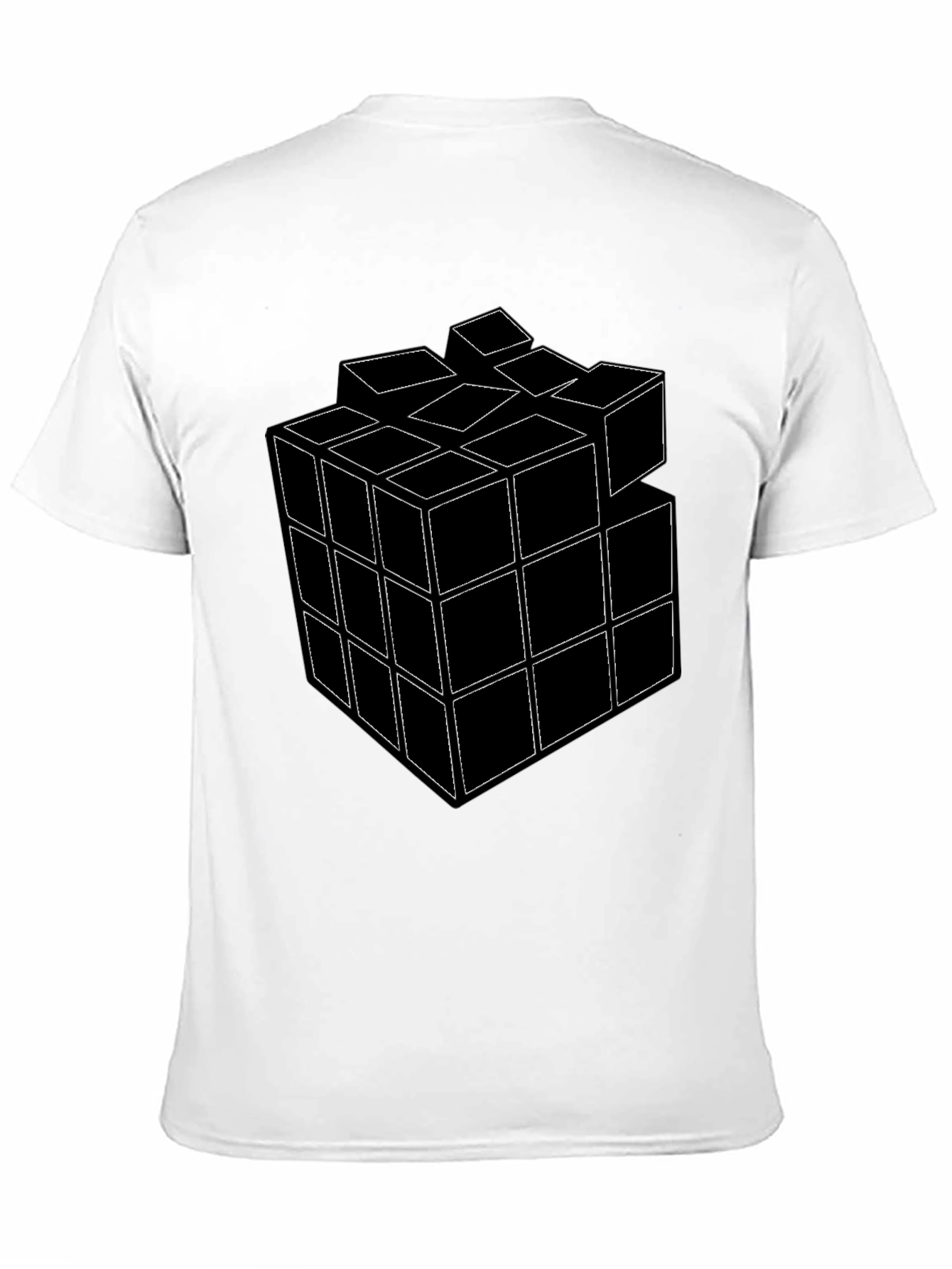 Rubiks Cube Graphic T-Shirt - Black Cotton Tee