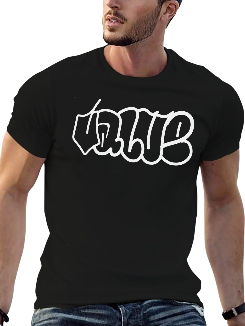 Graphic Print Tee - Urban Style Black T-Shirt