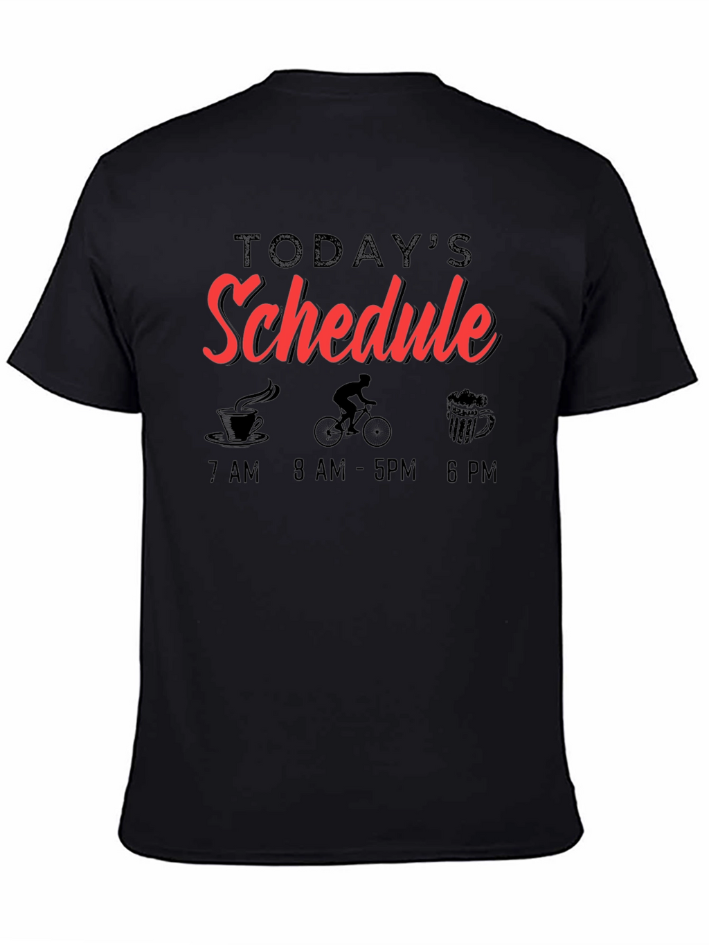 Todays Schedule Cycling Black T-Shirt