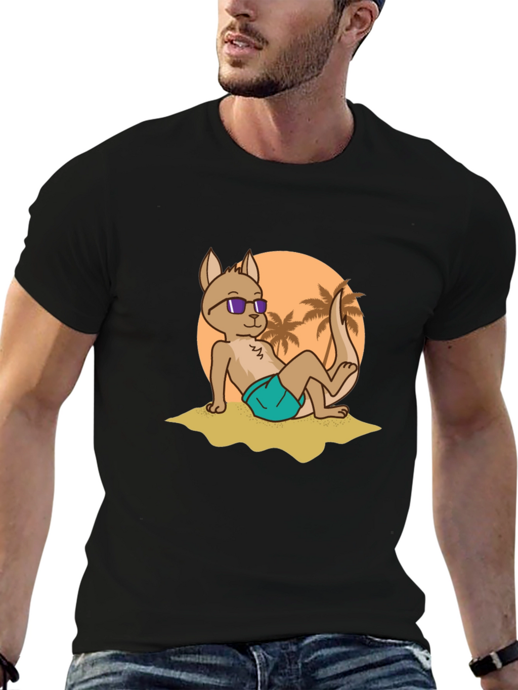 Cool Kangaroo Graphic Tee - Summer Vibes