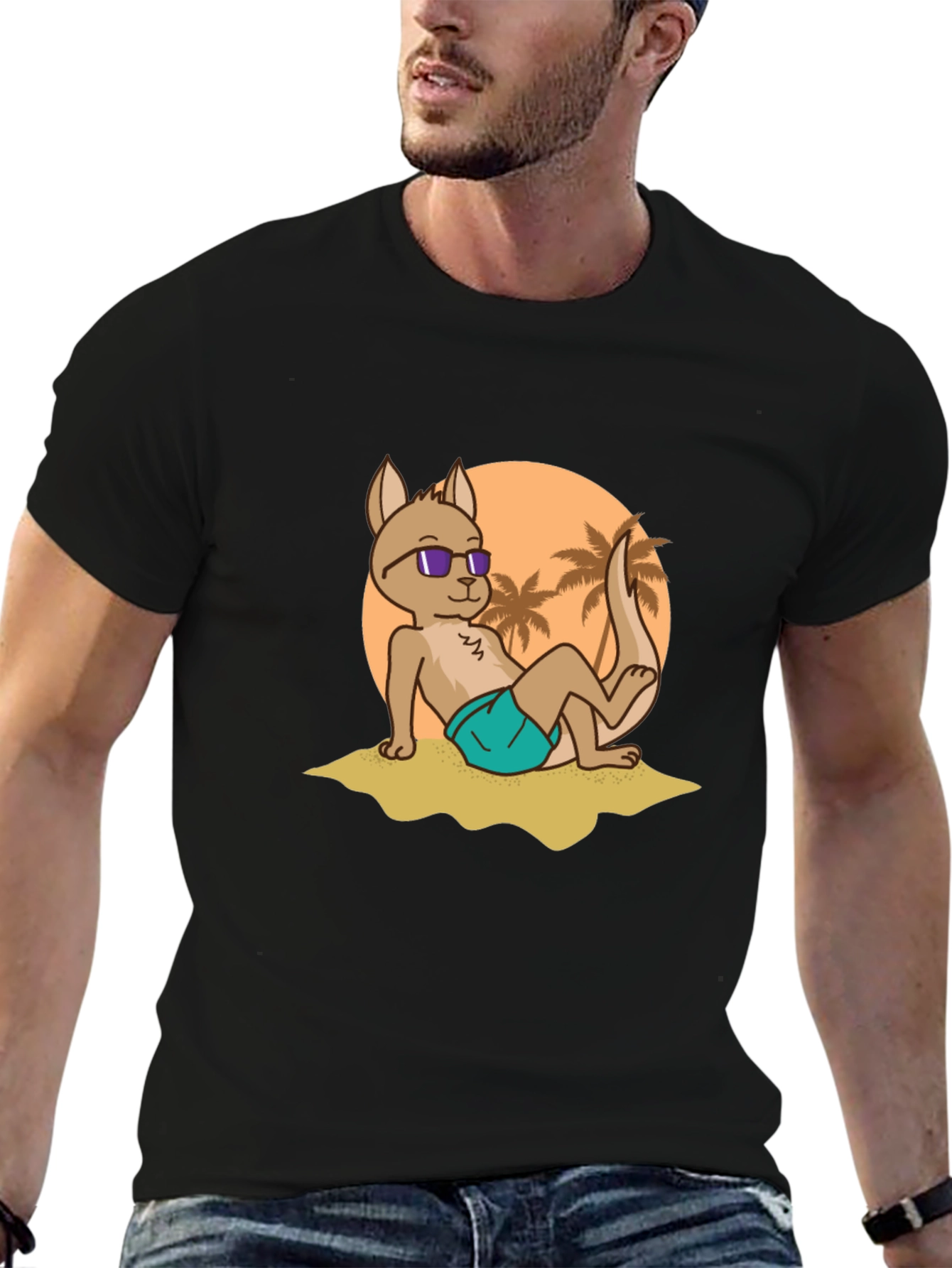 Cool Kangaroo Graphic Tee - Summer Vibes