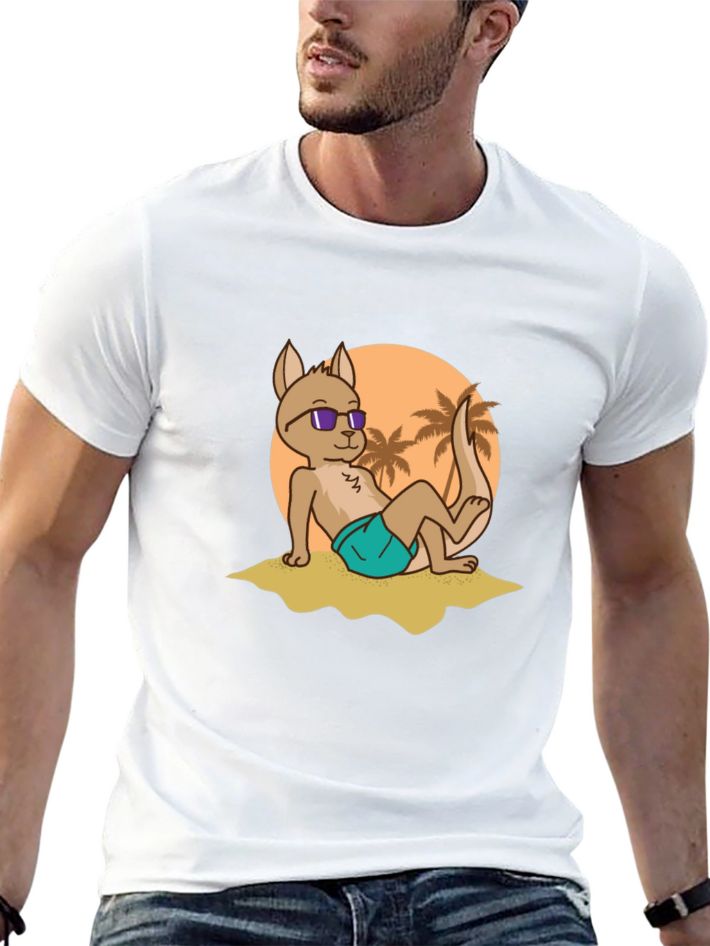 Cool Kangaroo Graphic Tee - Summer Vibes