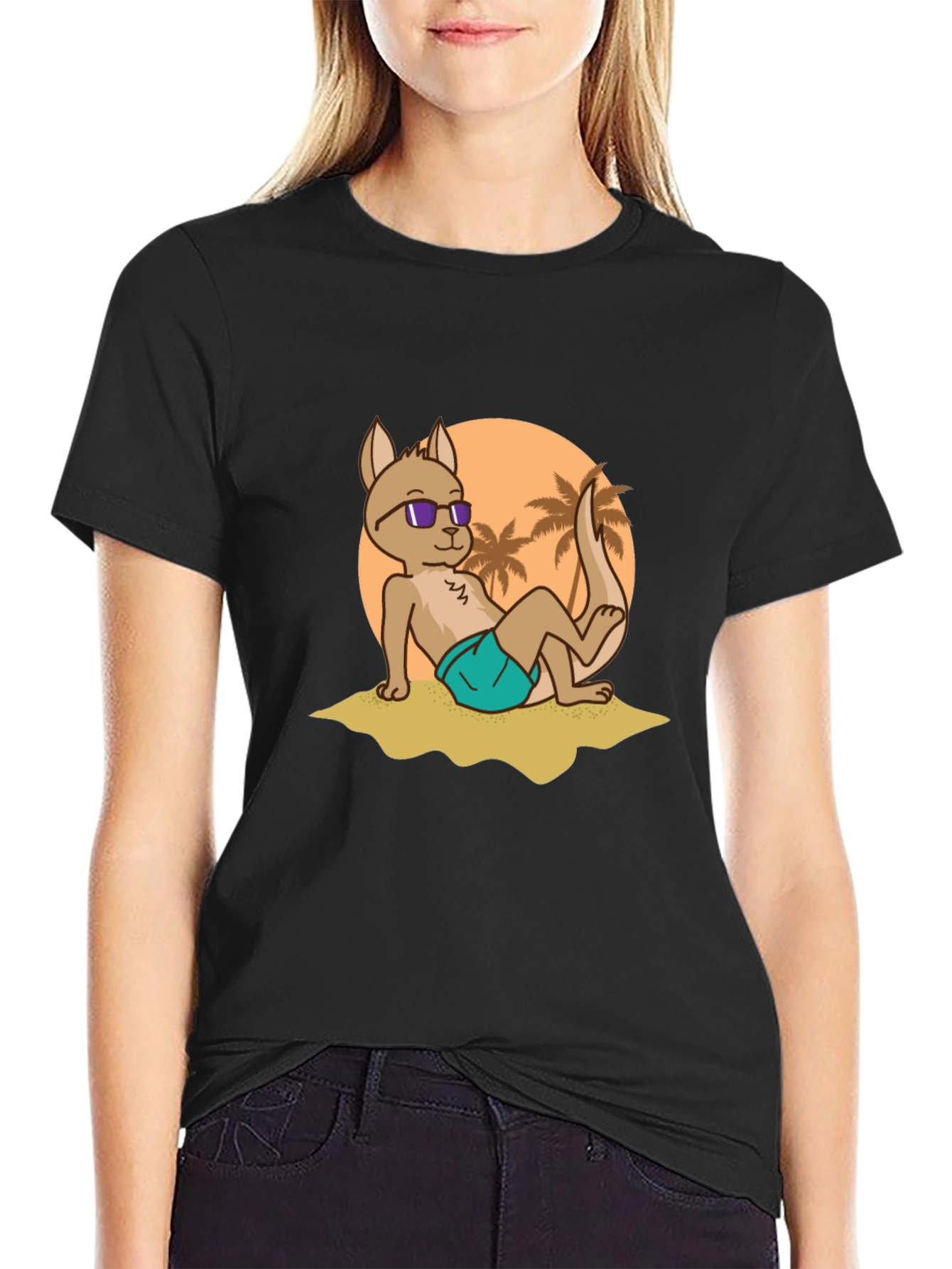 Cool Kangaroo Graphic Tee - Summer Vibes