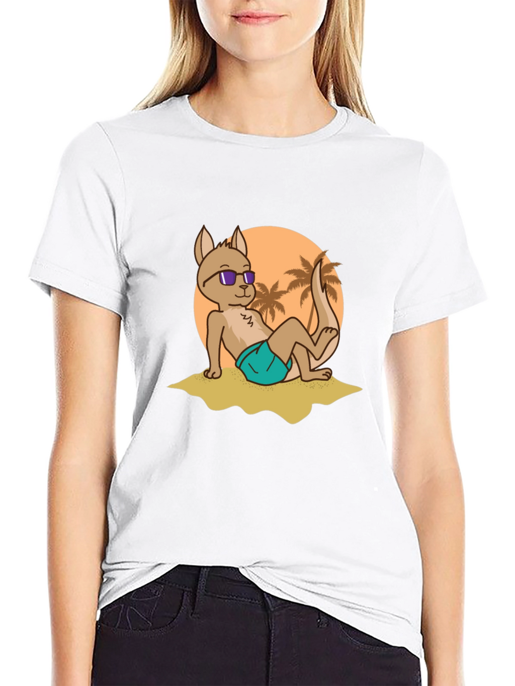 Cool Kangaroo Graphic Tee - Summer Vibes