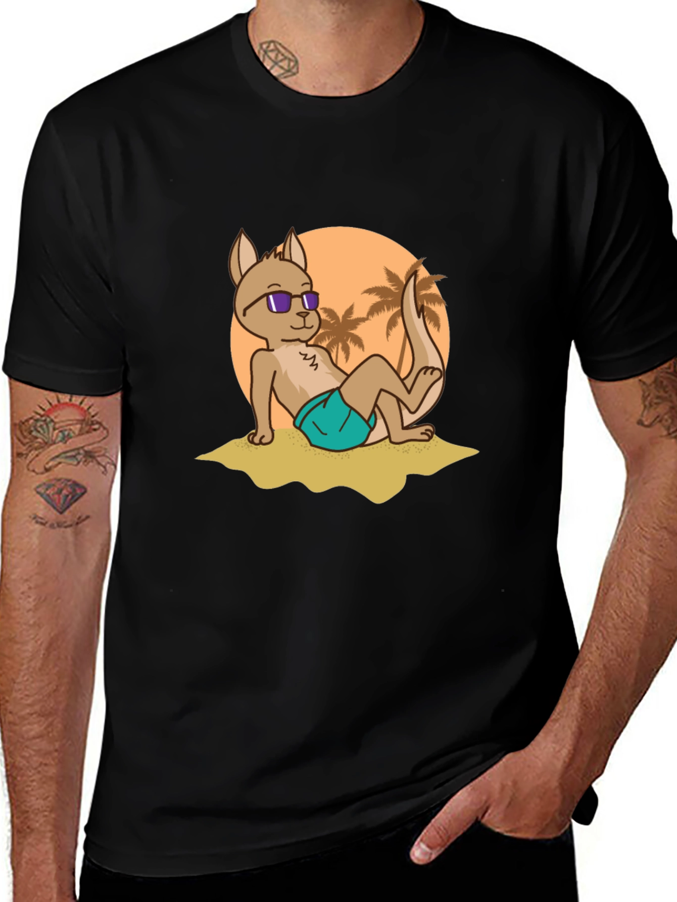 Cool Kangaroo Graphic Tee - Summer Vibes