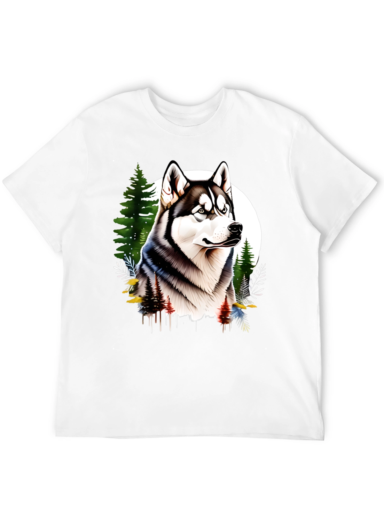 Husky in the Woods Mens T-Shirt