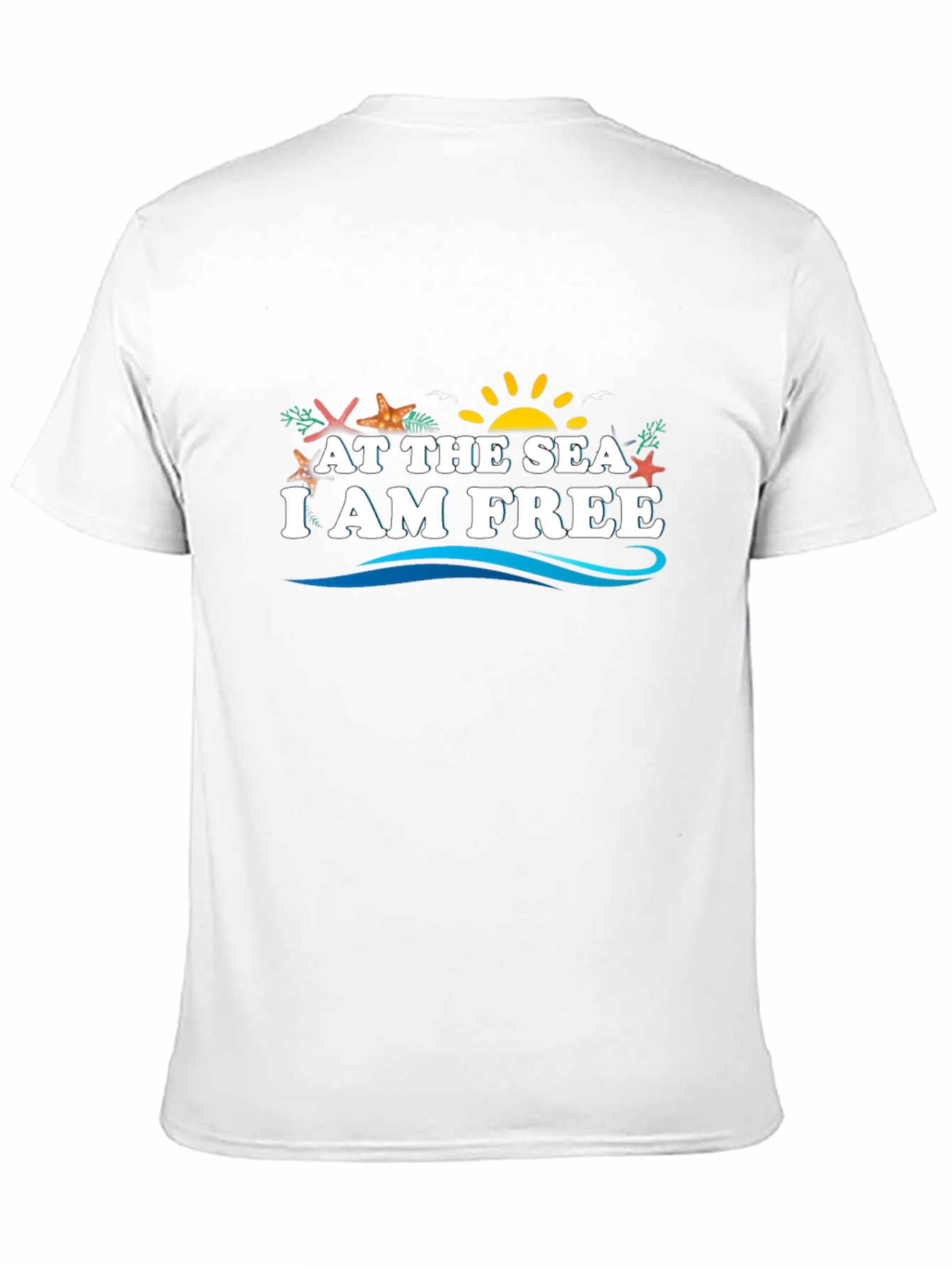 At The Sea I Am Free Black Graphic Tee