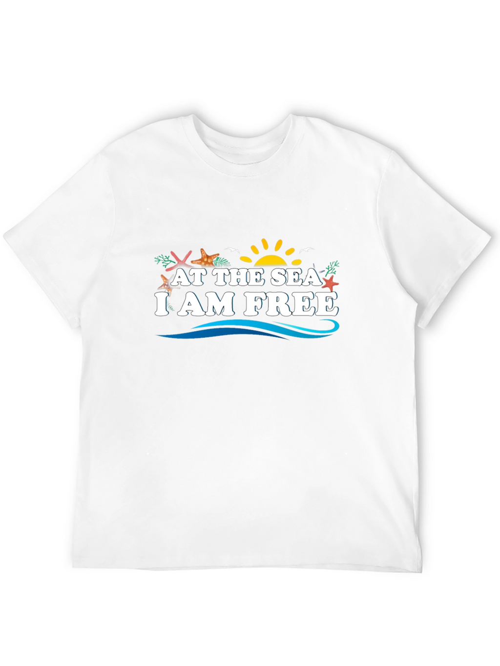 At The Sea I Am Free Black Graphic Tee