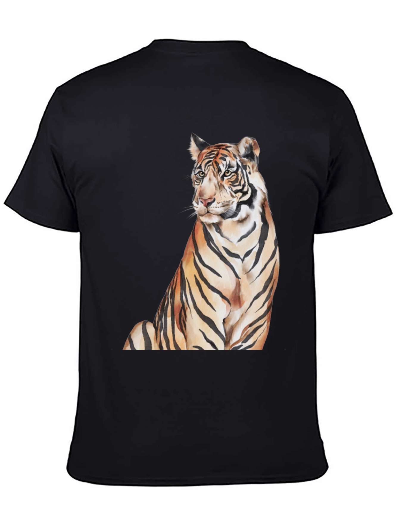 Tiger Graphic Print Mens Black T-Shirt