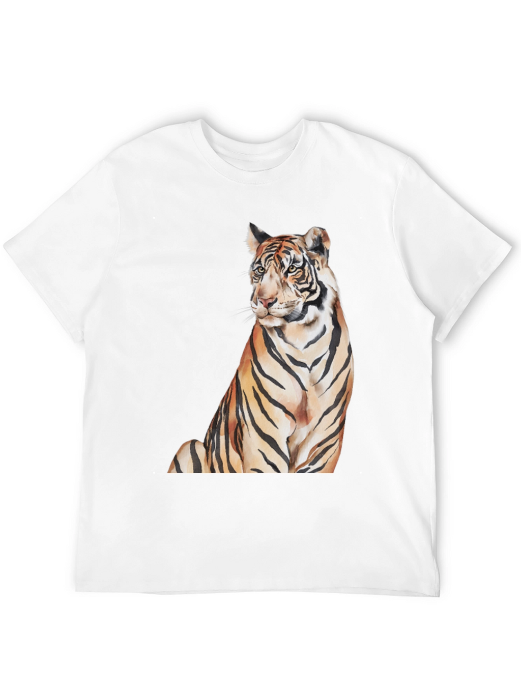 Tiger Graphic Print Mens Black T-Shirt