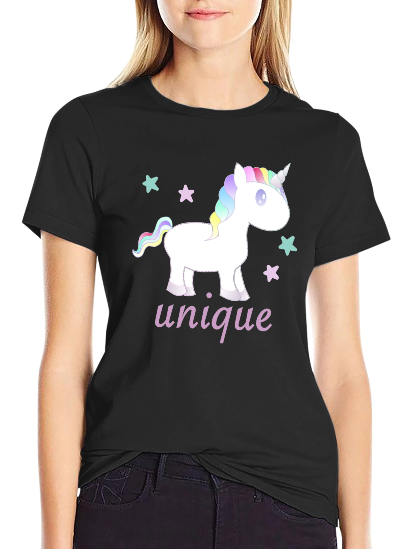 Unique Unicorn T-Shirt - Black Cotton Tee