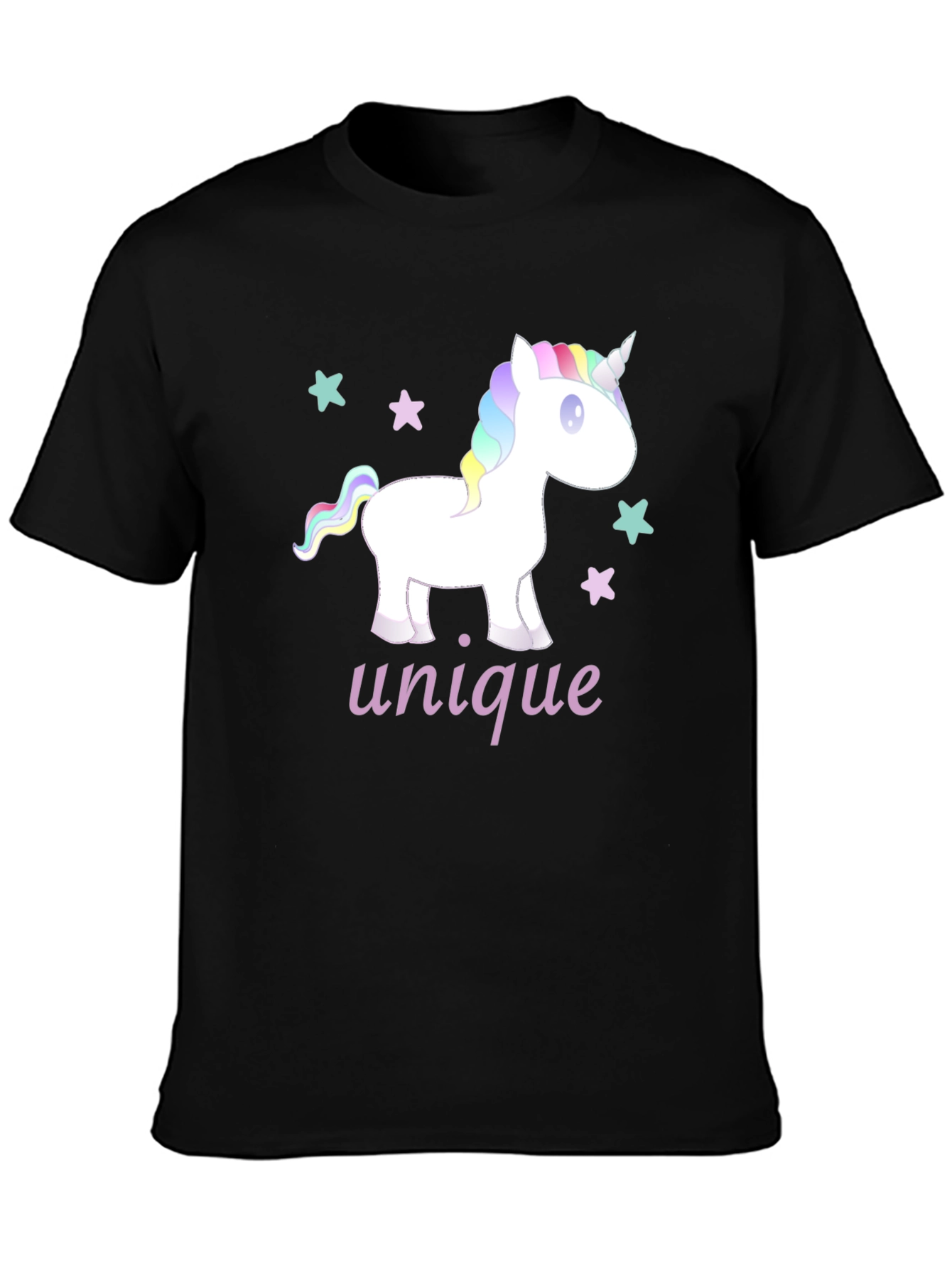 Unique Unicorn T-Shirt - Black Cotton Tee