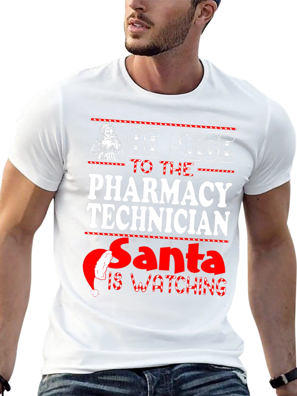 Be Nice to Pharmacy Technician Santa is Watching Tee