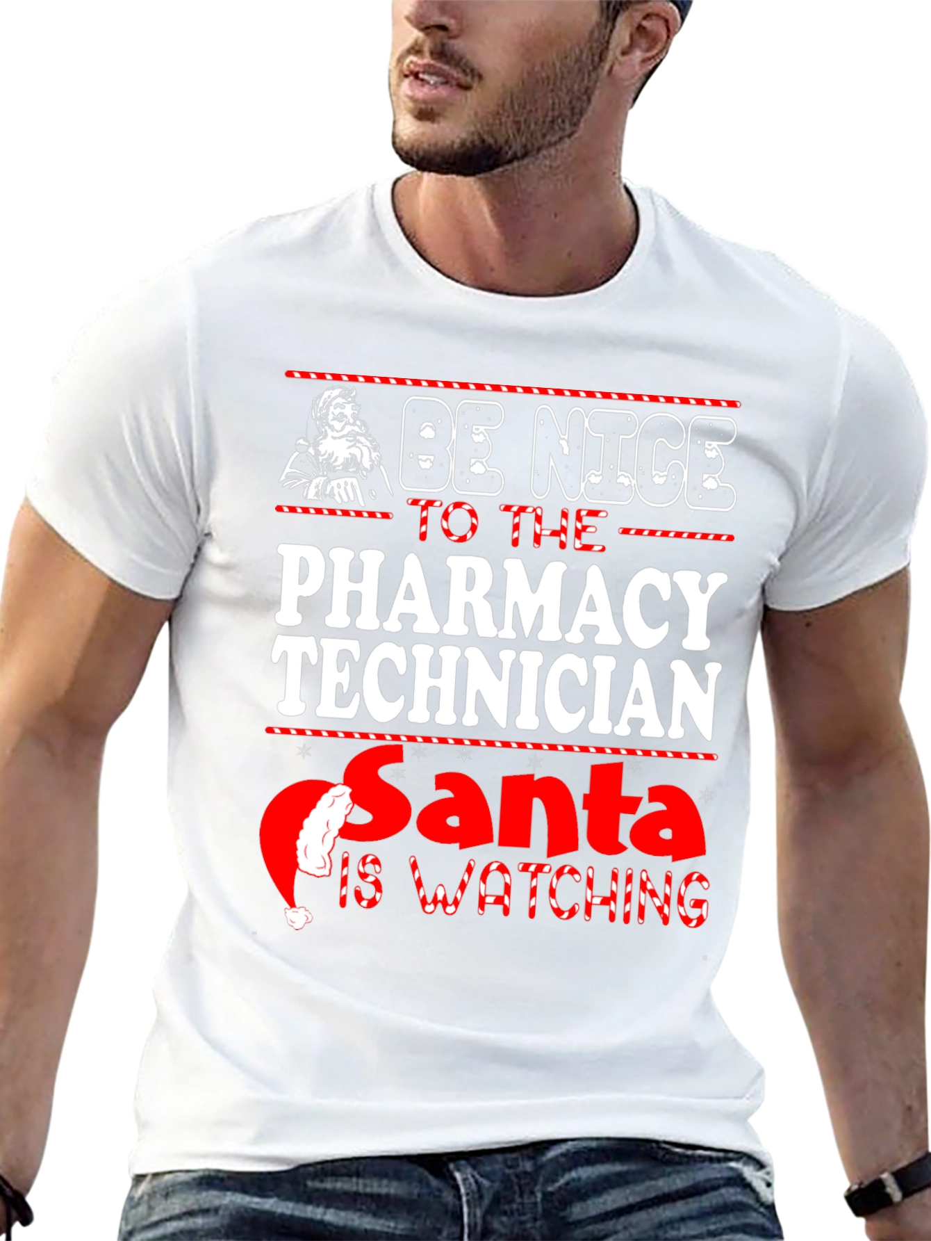 Be Nice to Pharmacy Technician Santa is Watching Tee