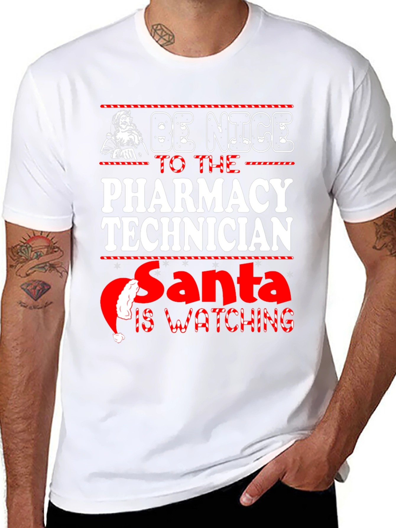 Be Nice to Pharmacy Technician Santa is Watching Tee