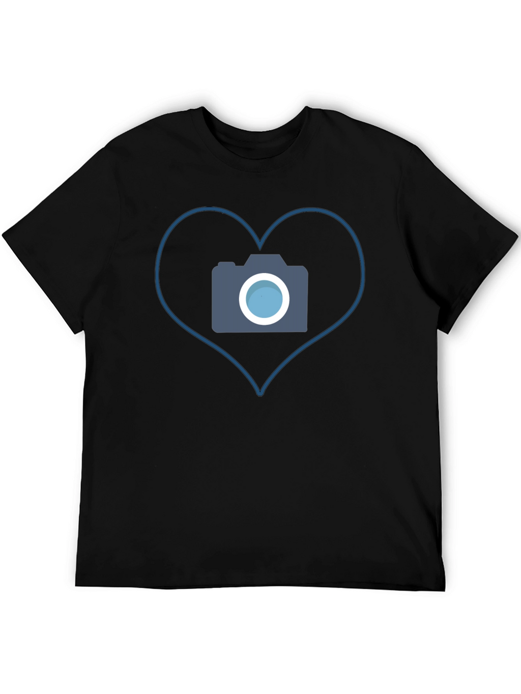 Camera Heart Graphic Tee - Black