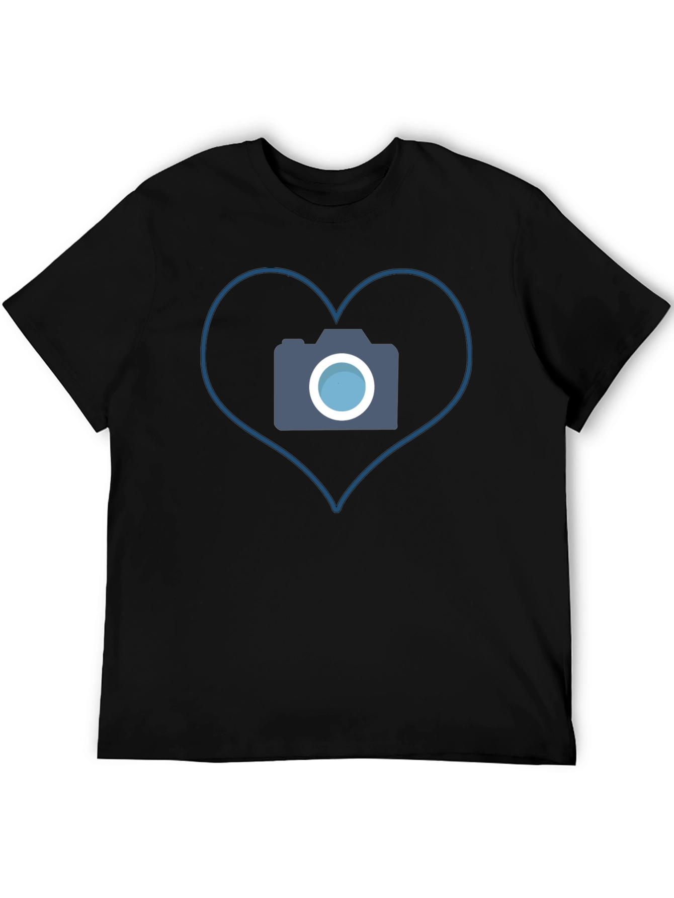 Camera Heart Graphic Tee - Black