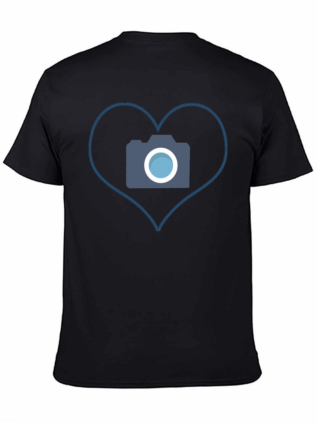 Camera Heart Graphic Tee - Black